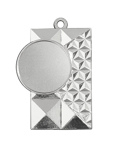 MDX45-S  Medal srebrny z miejscem na wklejkę, rozmiar 50x35mm, insert-25mm, grubość 2mm, ZNAL, color SILVER (code NO.422)