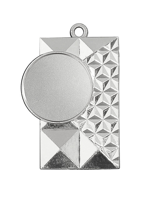 MDX45-S  Medal srebrny z miejscem na wklejkę, rozmiar 50x35mm, insert-25mm, grubość 2mm, ZNAL, color SILVER (code NO.422)