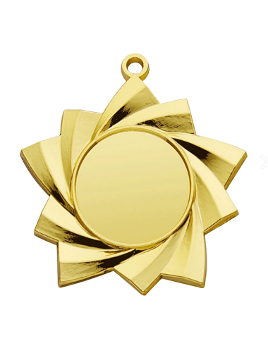 MDX46-G  Medal złoty z miejscem na wklejkę, średnica R-50mm insert-25mm, grubość 2mm, ZNAL, color GOLD (code NO.417)