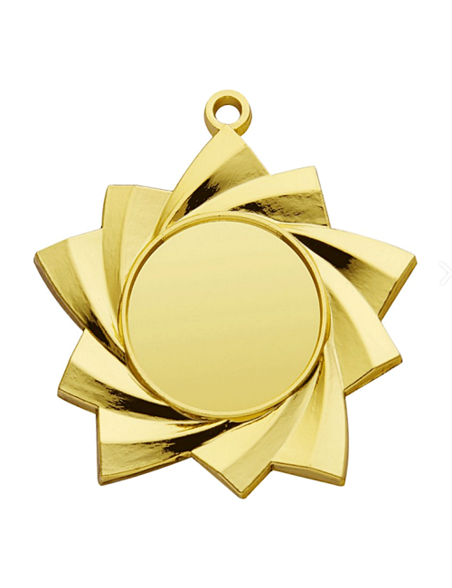 MDX46-G  Medal złoty z miejscem na wklejkę, średnica R-50mm insert-25mm, grubość 2mm, ZNAL, color GOLD (code NO.417)