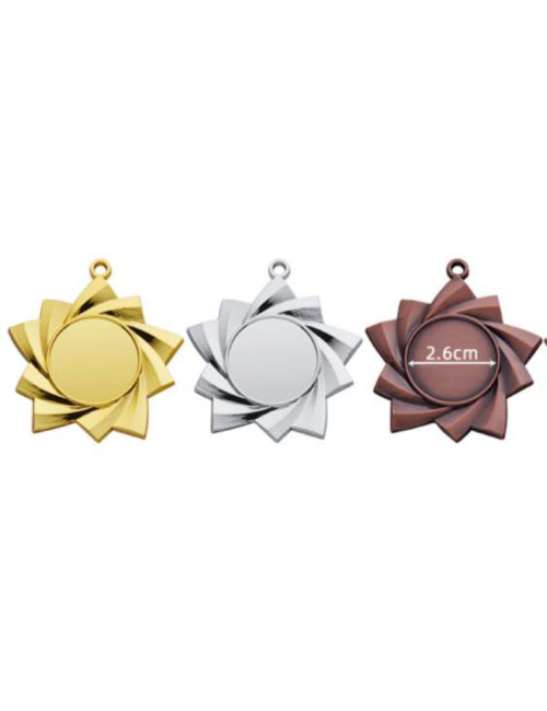 MDX46-G  Medal złoty z miejscem na wklejkę, średnica R-50mm insert-25mm, grubość 2mm, ZNAL, color GOLD (code NO.417)