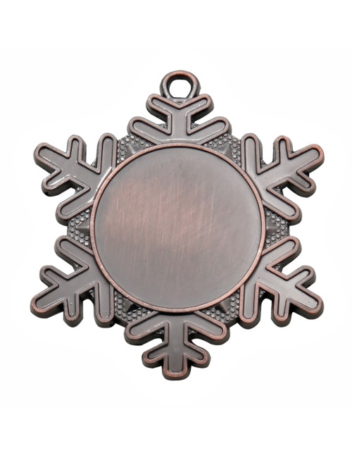 MDX47-B  Medal  SNOW z miejscem na wklejkę, kolor brązowy - średnica 50mm