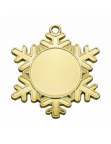 MDX47-B  Medal  SNOW z miejscem na wklejkę, kolor brązowy - średnica 50mm