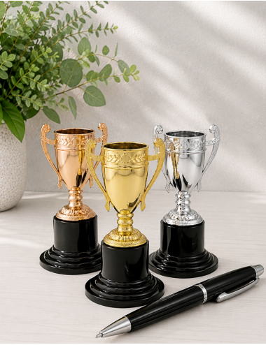 MDX501-B  - Medal - MINI statuetka PUCHAR , kolor brązowy, H-102mm, insert 50mm 