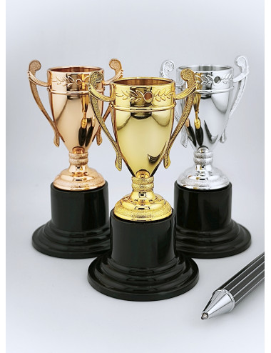 MDX501-S  - Medal - MINI statuetka PUCHAR , kolor srebrny, H-102mm, insert 50mm