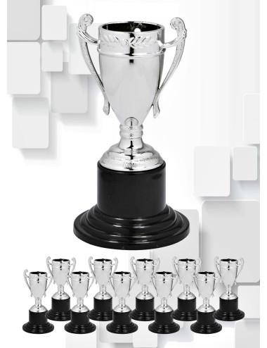 MDX501-S-10szt  - Medal - MINI statuetka PUCHAR , kolor srebrny, H-102mm, insert 50mm