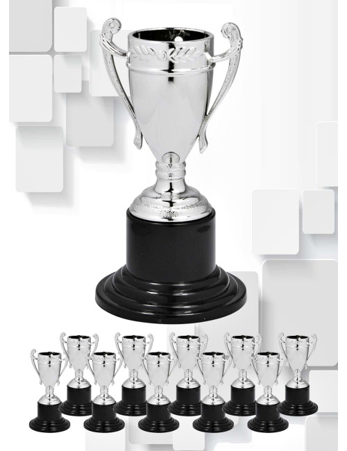 MDX501-S-10szt  - Medal - MINI statuetka PUCHAR , kolor srebrny, H-102mm, insert 50mm