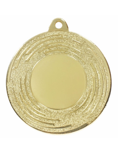 MDX600-G  medal stalowy OGÓLNY insert 25mm, kolor złoty, średnica 50mm, grubość 2mm / bez wstążki