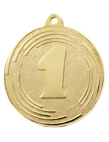 MDX601-G  medal stalowy 1 MIEJSCE, kolor złoty, średnica 50mm, grubość 2mm