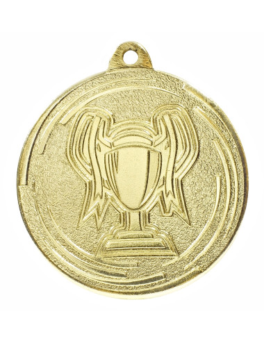 MDX604-G  medal stalowy PUCHAREK, kolor złoty, średnica 50mm, grubość 2mm