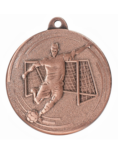 MDX605-B  medal stalowy PIŁKA NOŻNA, kolor brązowy, średnica 50mm, grubość 2mm