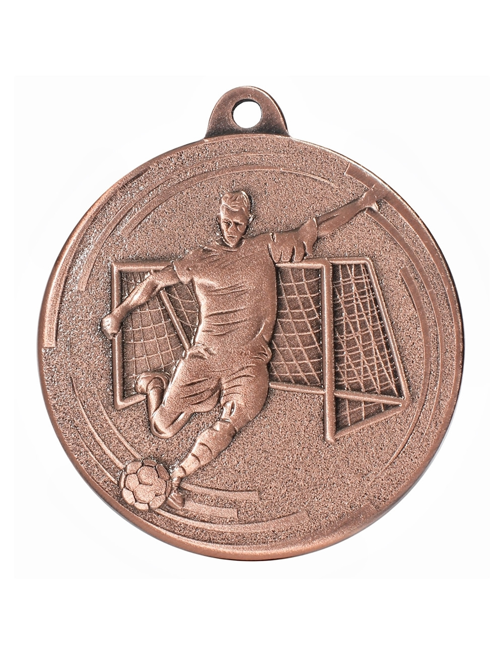 MDX605-B  medal stalowy PIŁKA NOŻNA, kolor brązowy, średnica 50mm, grubość 2mm