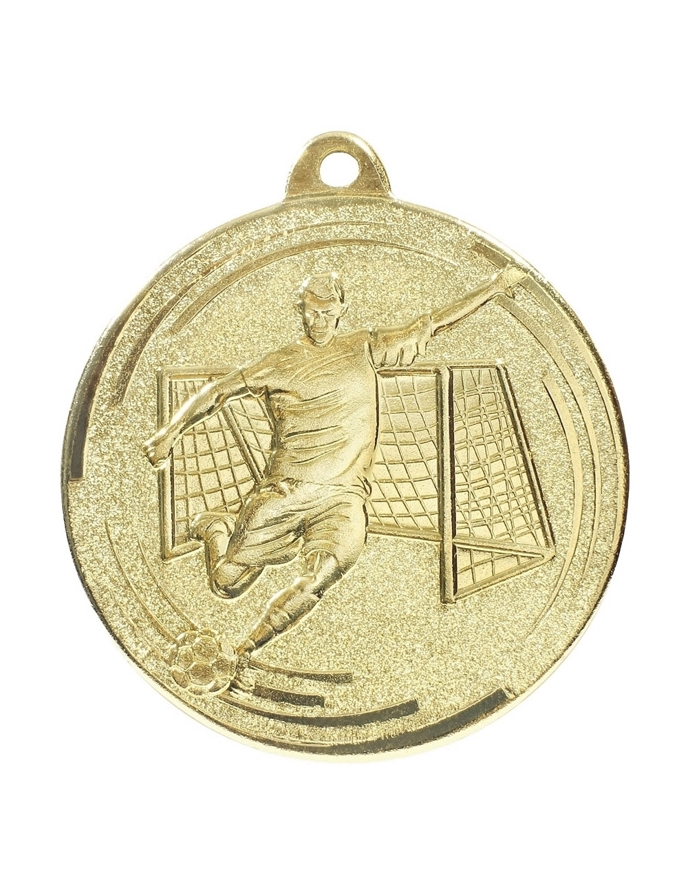 MDX605-G  medal stalowy PIŁKA NOŻNA, kolor złoty, średnica 50mm, grubość 2mm