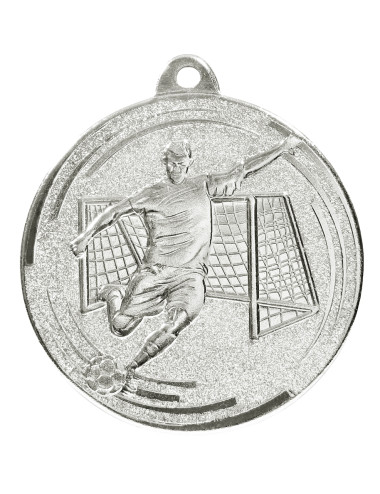 MDX605-S  medal stalowy PIŁKA NOŻNA, kolor srebrny, średnica 50mm, grubość 2mm