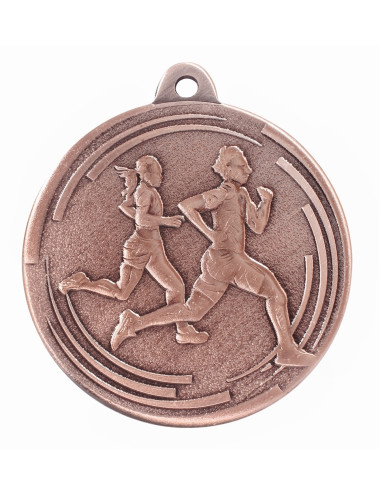 MDX606-B  medal stalowy BIEGI, kolor brązowy, średnica 50mm, grubość 2mm