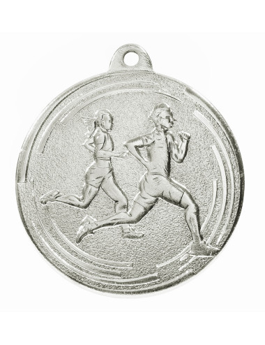 MDX606-S  medal stalowy BIEGI, kolor srebrny, średnica 50mm, grubość 2mm
