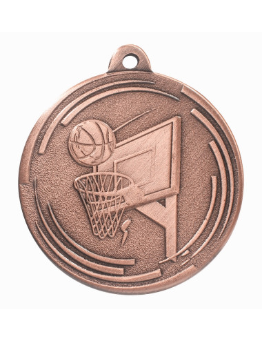 MDX607-B  medal stalowy KOSZYKÓWKA, kolor brązowy, średnica 50mm, grubość 2mm