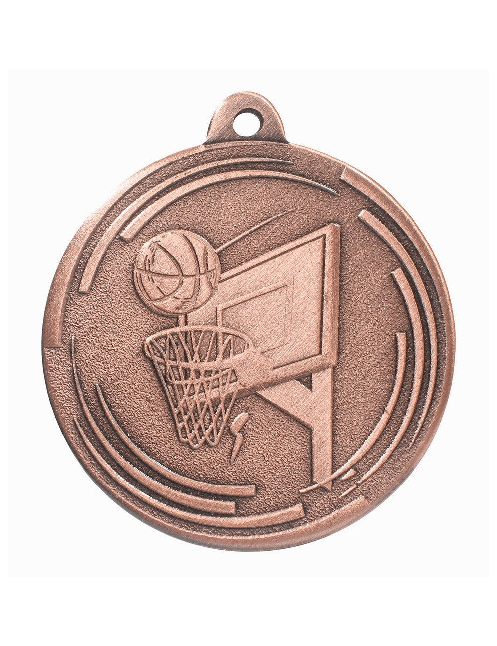 MDX607-B  medal stalowy KOSZYKÓWKA, kolor brązowy, średnica 50mm, grubość 2mm
