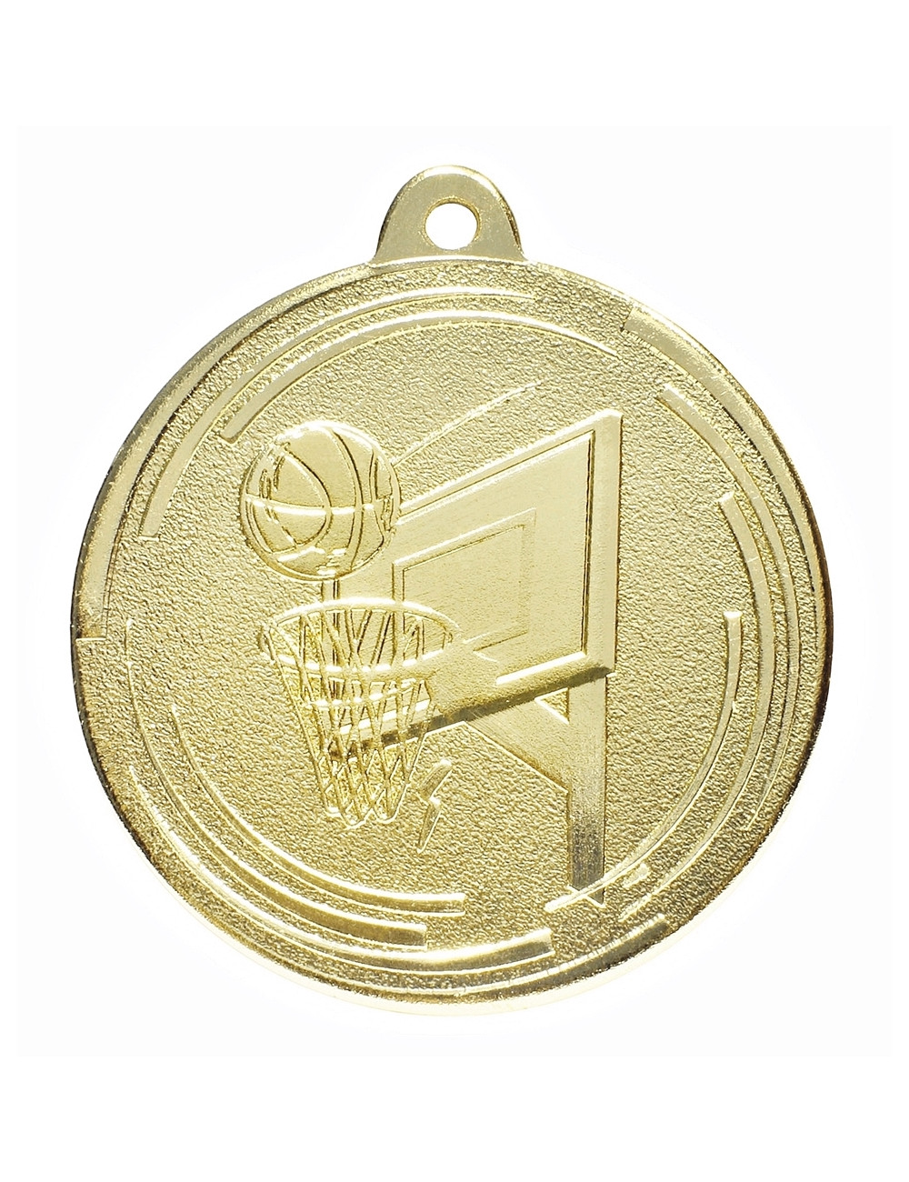 MDX607-G  medal stalowy KOSZYKÓWKA, kolor złoty, średnica 50mm, grubość 2mm