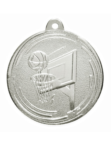 MDX607-S  medal stalowy KOSZYKÓWKA, kolor srebrny, średnica 50mm, grubość 2mm