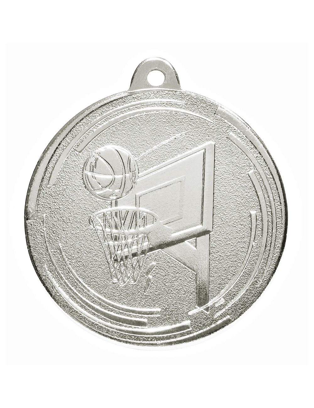 MDX607-S  medal stalowy KOSZYKÓWKA, kolor srebrny, średnica 50mm, grubość 2mm