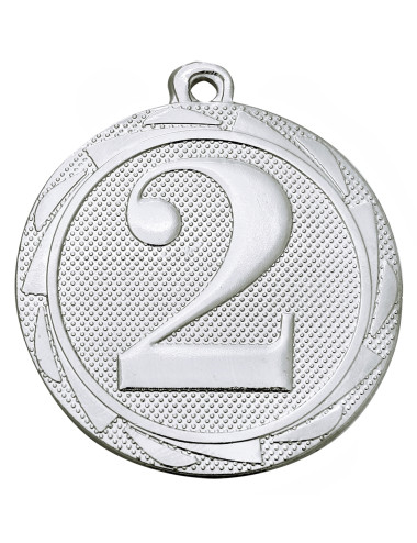 MDX702-S medal stalowy 2 MIEJSCE, kolor srebrny, średnica 45mm, grubość 2mm
