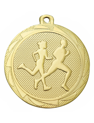 MDX704-G medal stalowy BIEGI, kolor złoty, średnica 45mm, grubość 2mm