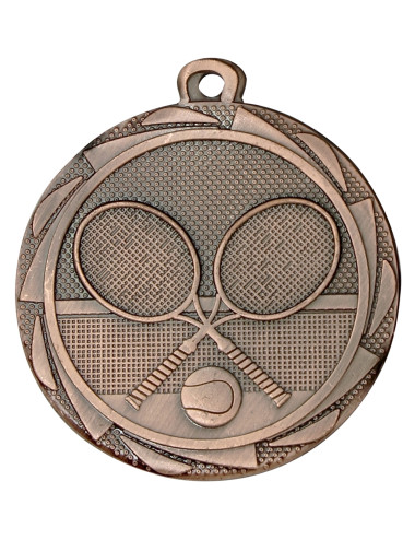 MDX713-B medal stalowy TENIS ZIEMNY, kolor brązowy, średnica 45mm, grubość 2mm