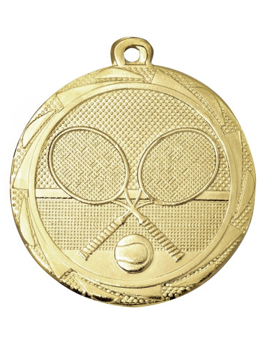 MDX713-G medal stalowy TENIS ZIEMNY, kolor złoty, średnica 45mm, grubość 2mm