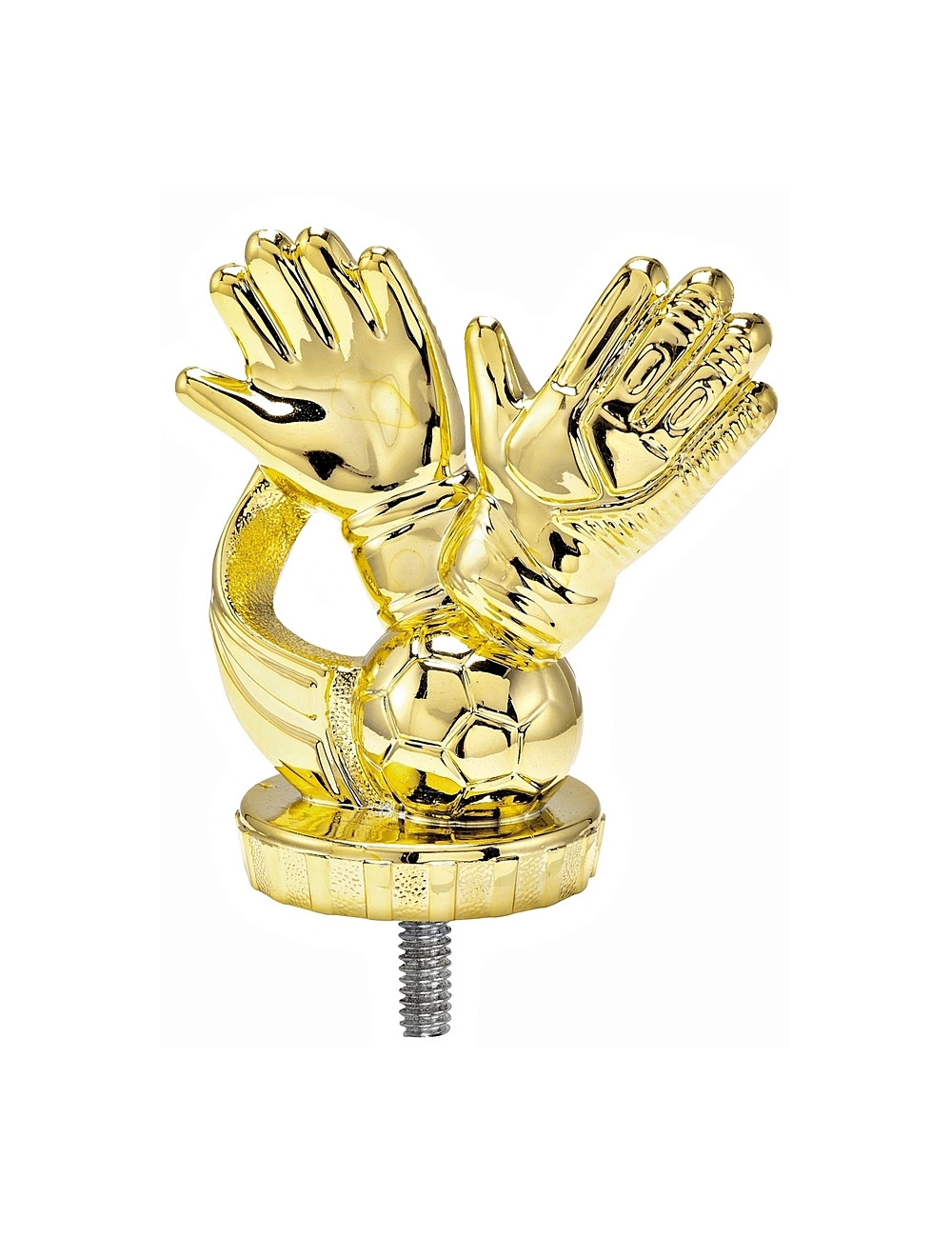 PX013-G   Figurka plastikowa - piłka nożna - rękawice - wysokość H-80mm, W-70mm