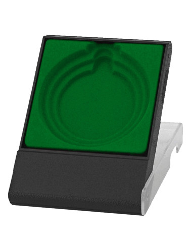 B150-GREEN  Etui na medal 50/60/70mm - kolor czarno-zielony, wym. 84x116 mm