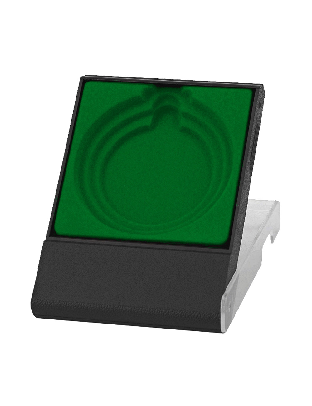 B150-GREEN  Etui na medal 50/60/70mm - kolor czarno-zielony, wym. 84x116 mm