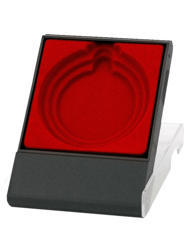 B150-RED - BOX  Etui na medal 50/60/70mm - kolor czarno-czerwone, wym. 84x116 mm
