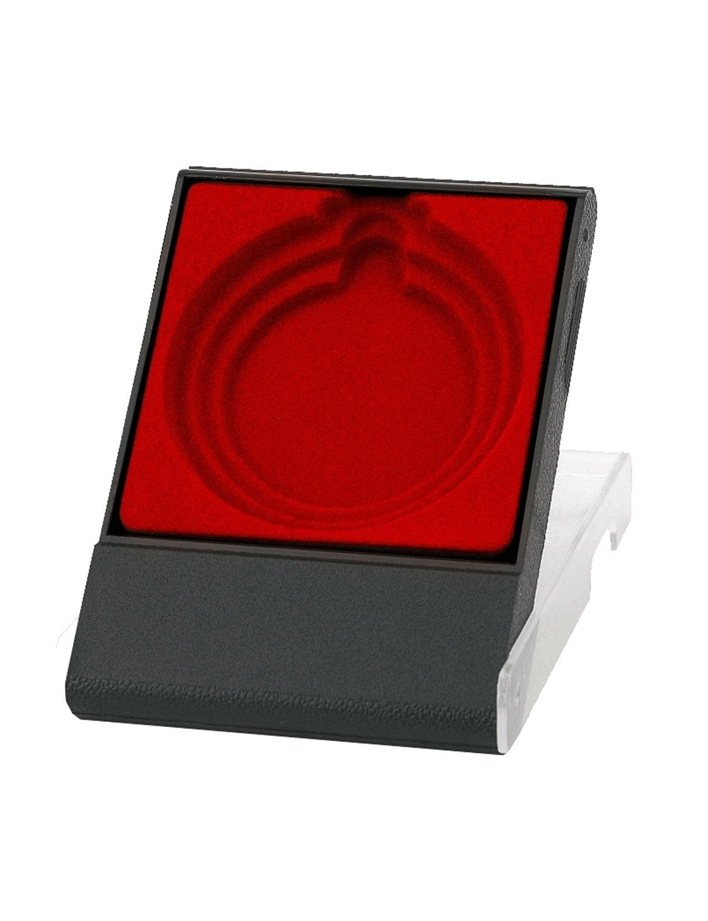 B150-RED x10szt  Etui na medal 50/60/70mm - kolor czarno-czerwone, wym. 84x116 mm