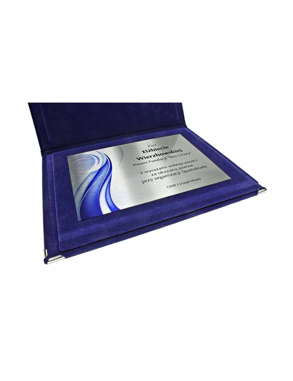 BT412-BLUE  - Etui welurowe na blachę graw. - rozmiar W-250mm x H-190mm (blacha W-180mm x H-135mm), (R 25-19/BLUE)
