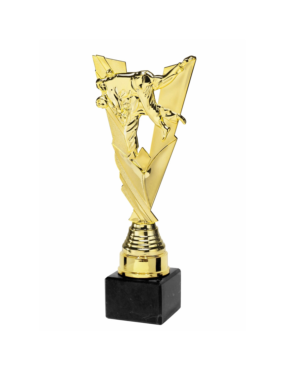 Q391B  Statuetka plastikowa JUDO, kolor złoty, wysyokość H-250mm, W-95mm (tab.50x35 / MX430)  • Q391-seria • WIELKOŚĆ: rozmiar B