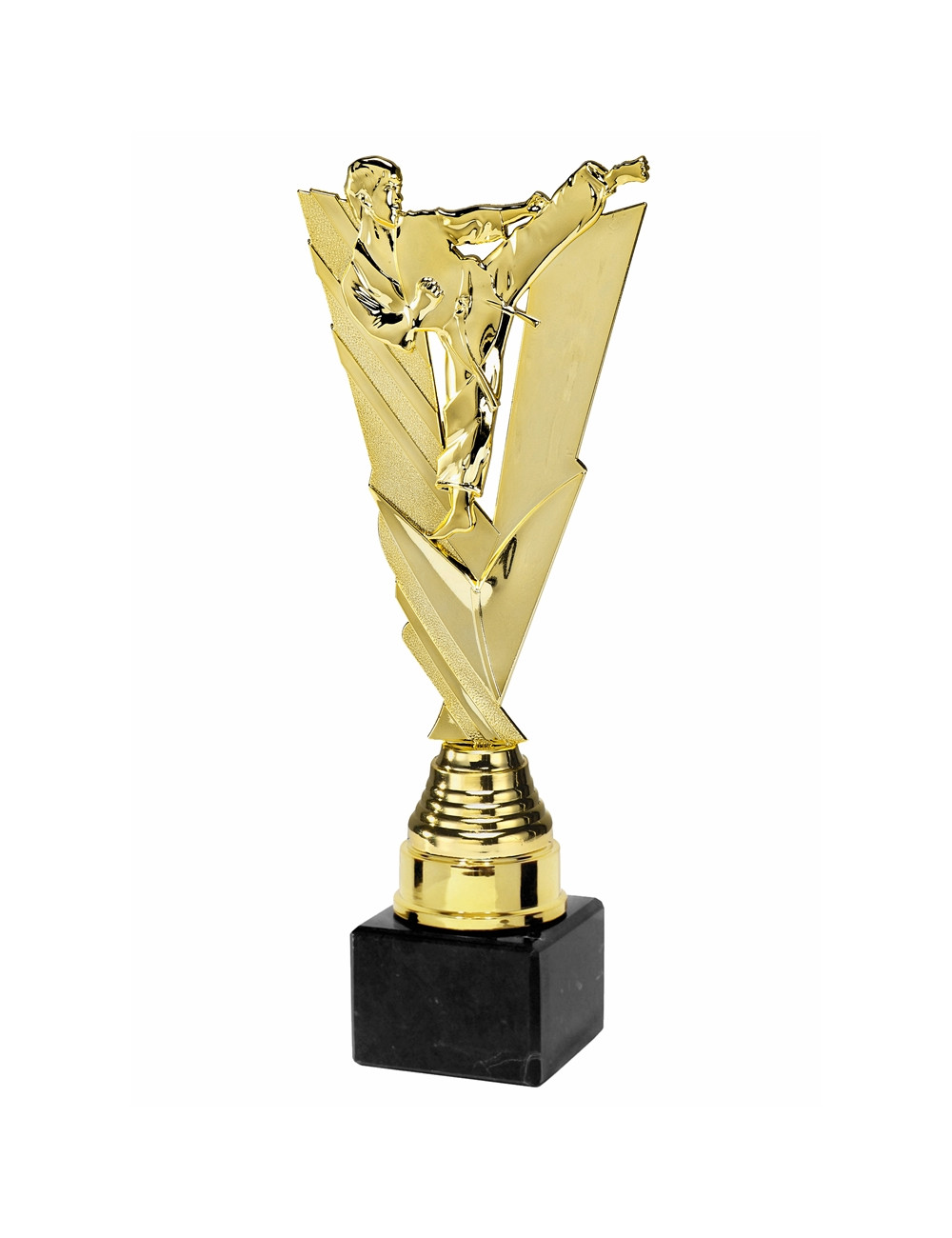 Q399A  Statuetka plastikowa KARATE, kolor złoty, wysyokość H-270mm, W-95mm (tab.50x35 / MX430)  • Q399-seria • WIELKOŚĆ: rozmiar