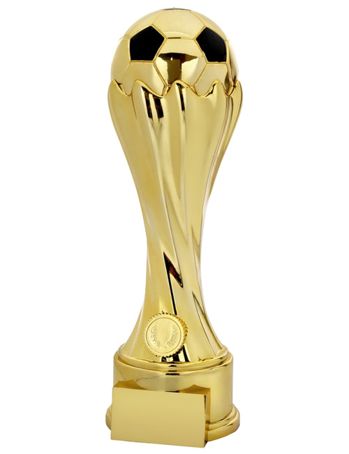 Q801-G   Statuetka - PIŁKA NOŻNA - kolor złoto-czarny  H-160mm (tab. 35x17mm)