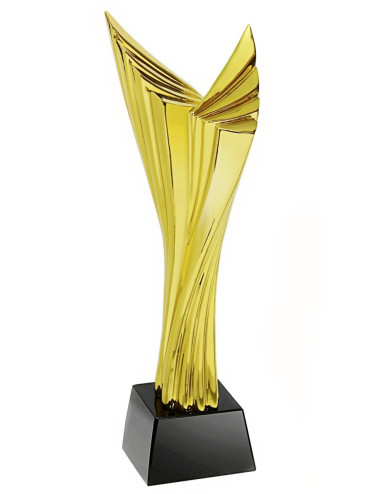 QRX006-G Statueta odlewana WINGS AWARD w ozdobnym etui GIFTBOX / kryształowy postument, wysokość H-280mm, W-80mm