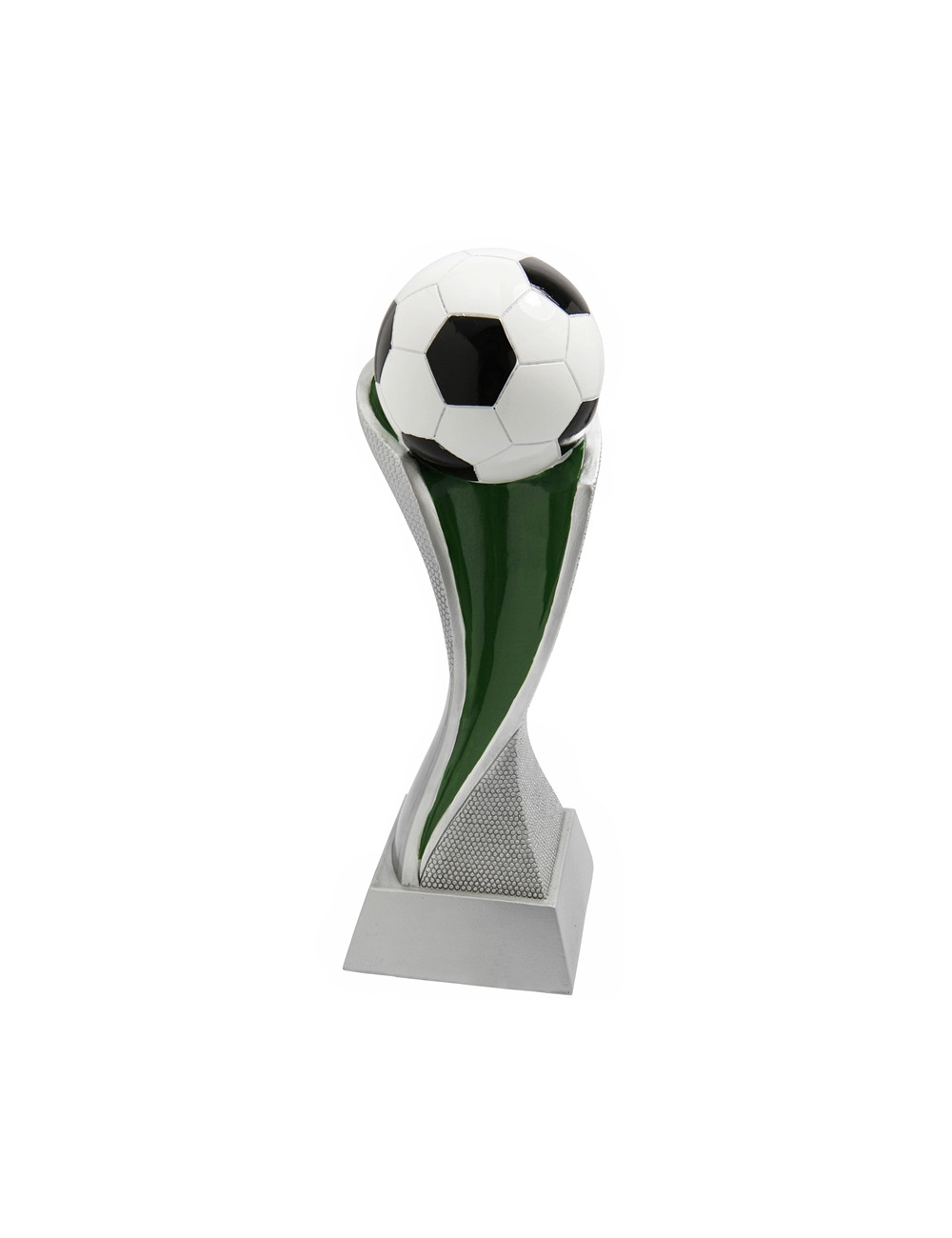 RGX004  Statuetka - piłka nożna - seria GROOVE,  H-240mm, W-80mm (tab.62/70x26 mm)