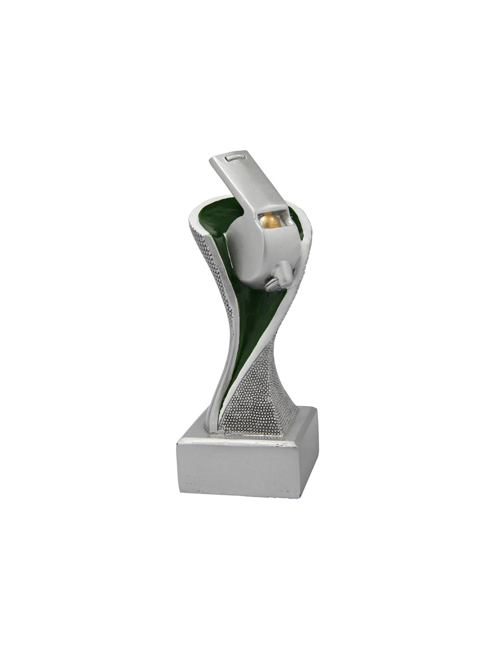 RGX030  Statuetka - piłka nożna "sędzia" - seria GROOVE,  H-145mm, W-80mm (tab.50x20 mm)