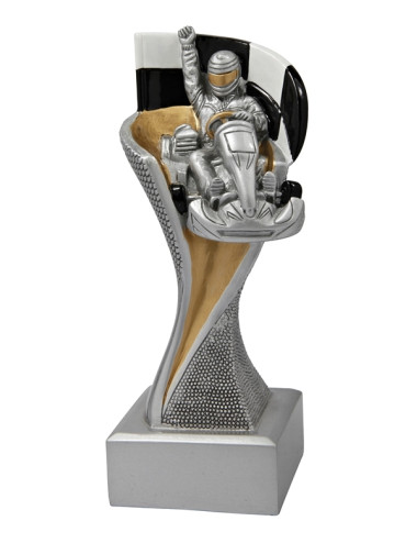 RGX110-G  Statuetka - karting - seria GROOVE,  H-145mm, W-80mm ( tab.50x20 mm) 