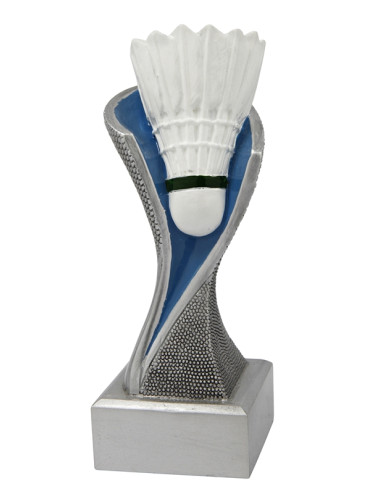 RGX143  Statuetka - badminton - seria GROOVE,  H-195mm, W-80mm (tab.55x20 mm) 
