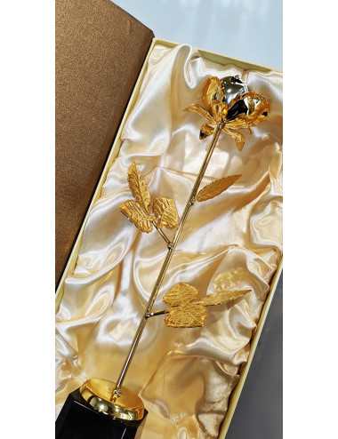 ROSE-G   Trofeum metalowe - RÓŻA, kolor złoty, wysokość H-290mm (tab.50x25 mm/ MX420) / nie zawiera etui H404-GOLD