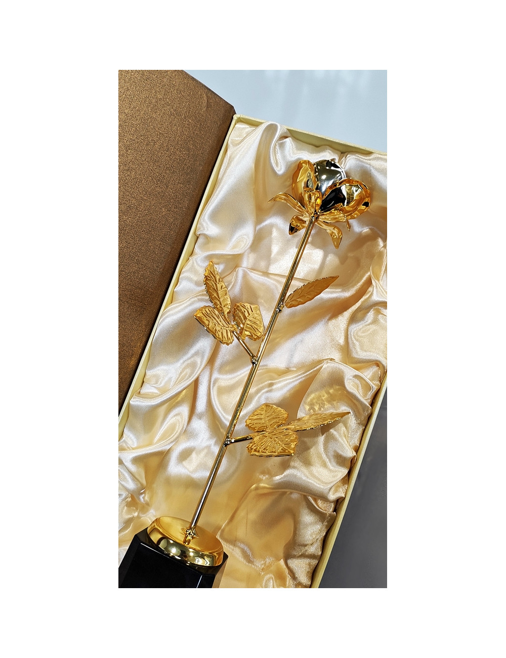 ROSE-G   Trofeum metalowe - RÓŻA, kolor złoty, wysokość H-290mm (tab.50x25 mm/ MX420) / nie zawiera etui H404-GOLD