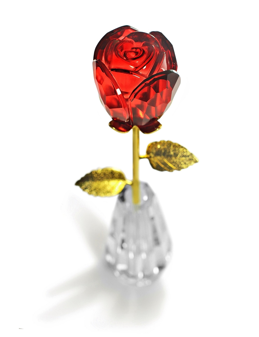 ROSE-GLASS (tulip)  Trofeum szklane - RÓŻA (tulip), kolor złoto-czerwony, wysokość H-300mm + GIFTBOX