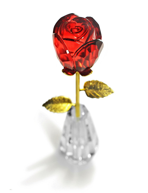 ROSE-GLASS (tulip)  Trofeum szklane - RÓŻA (tulip), kolor złoto-czerwony, wysokość H-300mm + GIFTBOX