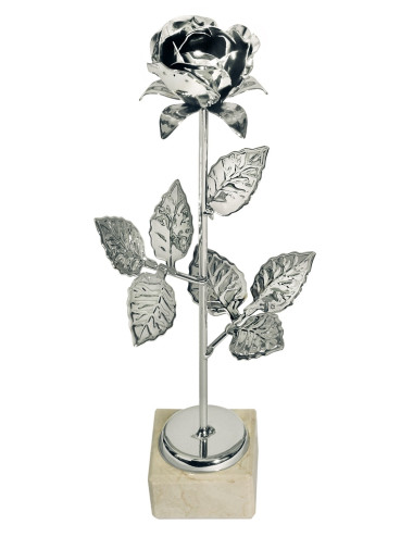 ROSE-S   Trofeum metalowe - RÓŻA, kolor srebrny, wysokość H-290mm (tab.50x25 mm/MX420) / nie zawiera etui H404-GOLD