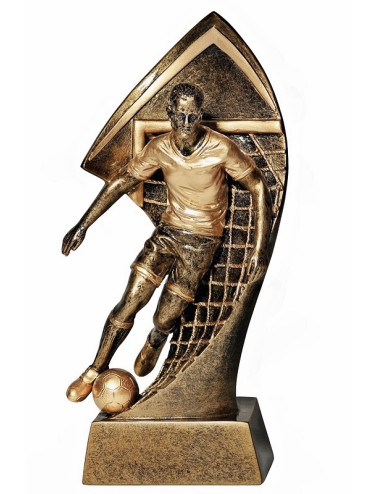 RTX001  Statuetka piłka nożna ZAWODNIK - seria ENJOY,  H-180mm, W-90mm (RFS307) ( tab.60/68x23 mm ) 
