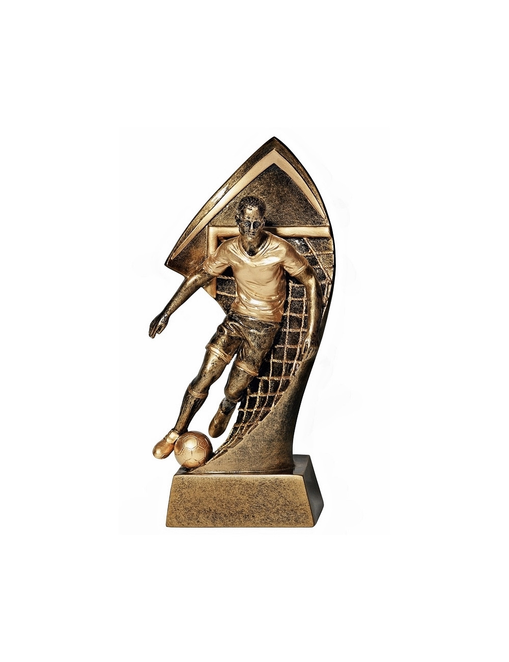 RTX001  Statuetka piłka nożna ZAWODNIK - seria ENJOY,  H-180mm, W-90mm (RFS307) ( tab.60/68x23 mm ) 